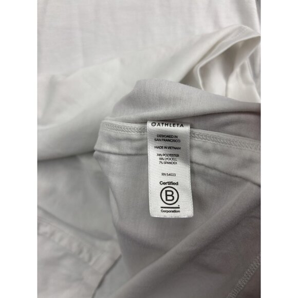 Athleta Tank Top Womens Large White High Neck Racerback Athletic Workout Gym - Picture 5 of 6